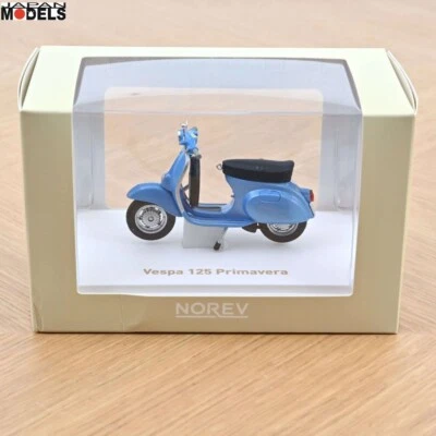 VESPA 125 PRIMAVERA 1968 Metallic Blue Norev 182100 Die Cast 1/18 New - Immagine 1 di 3