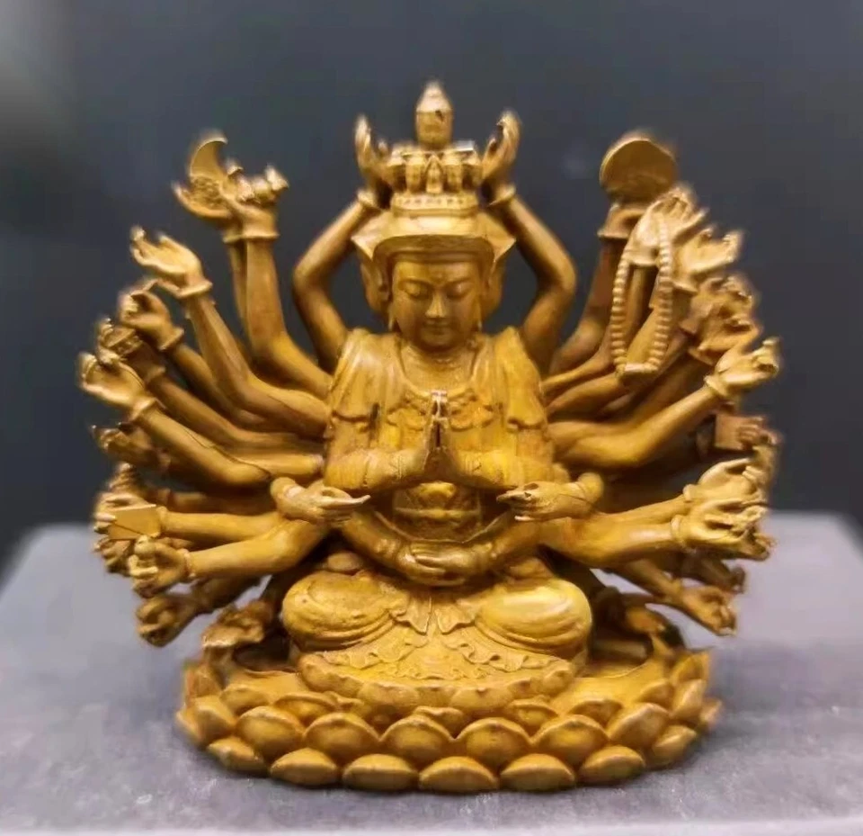 Mil Manos Bodhisattva Latón Cundi Guanyin Bodhisattva Budismo Estatua Decoración Foto 1 de 4