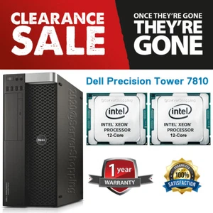 Dell Precision T7810 24-Core E5-2680v3 Turbo 3.30Ghz 32GB RAM Quadro 5000 2TB HD - Picture 1 of 11