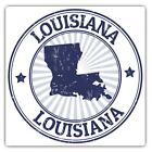 2 x Square Stickers 7.5 cm - Louisiana USA Map Stamp America Cool Gift #9291
