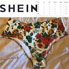 Shein 3Xl Plus Size Floral Tan Swimsuit Bikini Bottoms Nwot