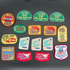 Lot of 16 Vintage Embroidered Bowling Patches YABA ABC WIBC Coach Award - Picture 1 of 6