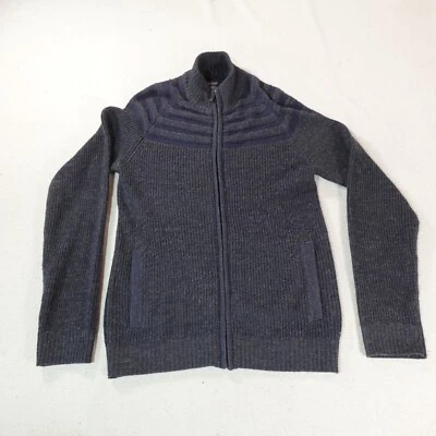 Кардиган Kenneth Cole свитер мужской средний серый в полоску на молнии опрятный Academia - Изображение 1 из 4