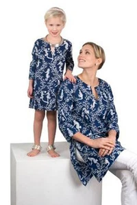 Gretchen Scott Marine Seepferdchen Koralle Tunika Strand Top Erwachsene und Mädchen MAMA UND ICH - Bild 1 von 1