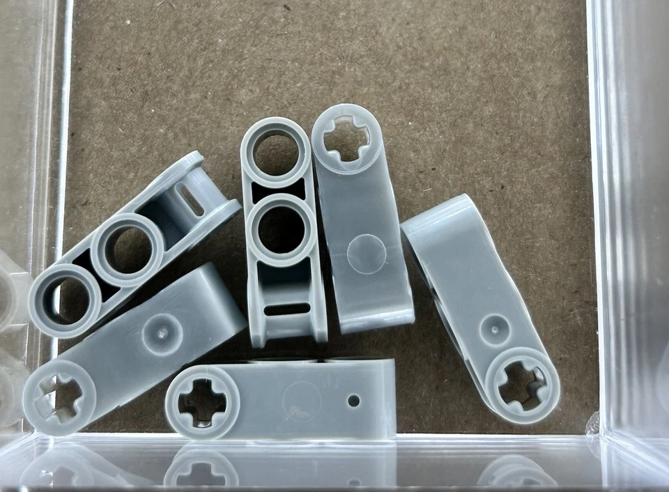 Lego Parts (6) ~ Pearl Light Silver Axle Pin Connector Perpendicular 3L ~ 42003 - Image 1 of 1