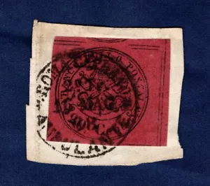 STATO PONTIFICIO 1867 centesimi 20 OBLITERATO SU FRAMMENTO - Foto 1 di 1