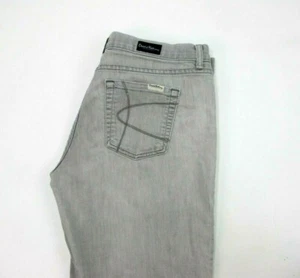 David Kahn Gray Jeans Size 32 (actual 34W 30L ) Straight Leg Cotton Blend - Picture 1 of 12