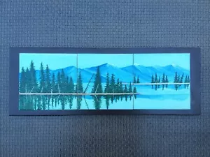 Original Oil Painting Tile Signed D.J GROVE Landscape Mountain Framed - Picture 1 of 10