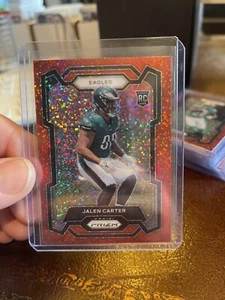 Panini Prizm Jalen Carter Red Sparkle SP RC #381 Eagles 2023 - Imagen 1 de 2