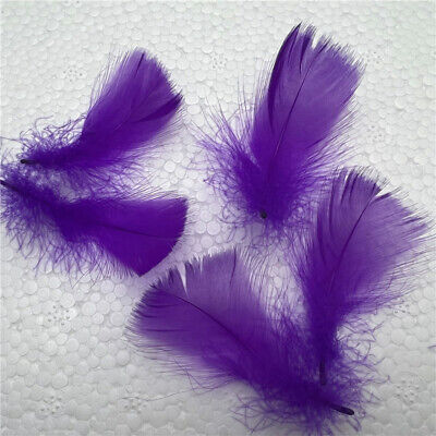 20 Pcs Beautiful Natural Goose Feather 2-4 Inches / 5-10cm Purple • 0.01€
