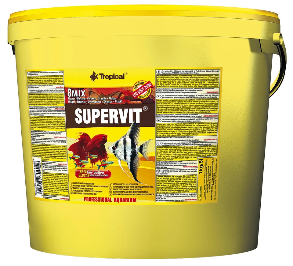 5000 ml Tropical SuperVit alimento en escamas para todos los peces ornamentales en el cuidado del acuario