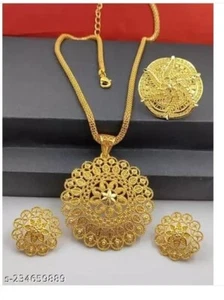 Gold Plated Jhumka Earrings Indian Bollywood Choker Necklace Bridal Jewelry - Picture 1 of 5