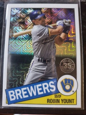 ROBIN YOUNT 2020 TOPPS SILVER PACK 1985 CHROME MOJO REFRACTOR #85TC-25 BREWERS - Image 1 of 2