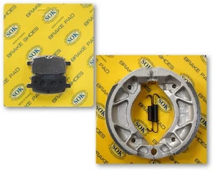 FRONT&REAR BRAKE PADS SHOES +Springs fit YAMAHA YW 50 Zuma BWs 2002-2011 Zuma50 - Bild 1 von 2
