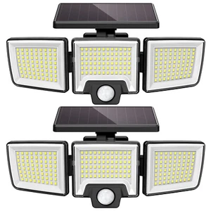LED Solar Security Wall Lights Outdoor Waterproof PIR Motion Sensor Flood Lamp - Picture 1 of 13