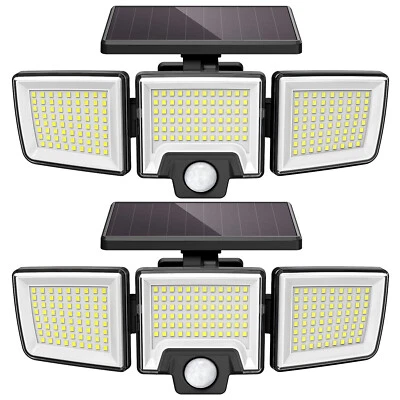 LED Solar Security Wall Lights Outdoor Waterproof PIR Motion Sensor Flood Lamp - Image 1 of 4