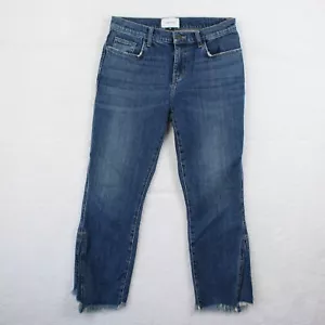 Current Elliott The Kick Jeans Womens Size 29 Uneven Raw Hem High Rise Denim - Picture 1 of 6