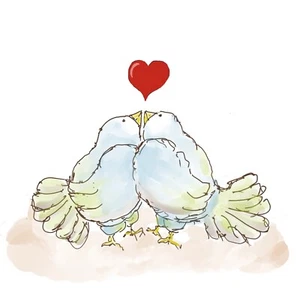 Anniversary card: Turtle Doves - Picture 1 of 2