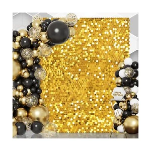 Gold Shimmer Wall Panel Shiny Sequins 36 Panels Wall Backdrop Shimmer Photogr... - Picture 1 of 5