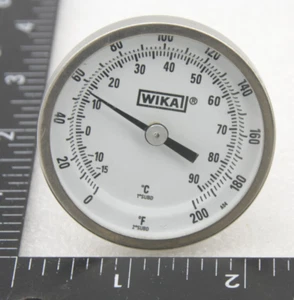 Wika 2" Zifferblatt Thermometer -15 bis 90C 0-200F 2 1/2" Schaft Rückseite Mnt 20025A005G2 GEBRAUCHT - Bild 1 von 4