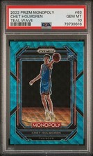 2022-23 Panini Prizm Monopoly Chet Holmgren Rookie RC Teal Wave Prizm PSA 10