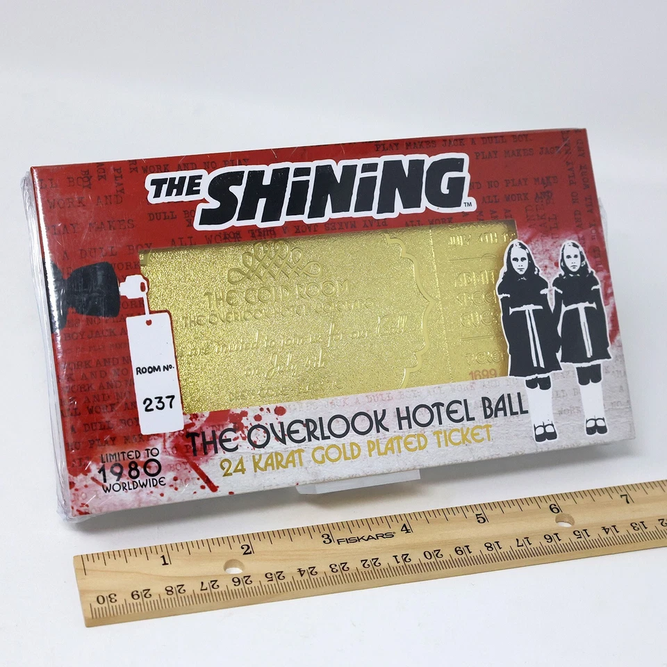 Réplica de boleto de pelota de hotel The Shining Overlook enchapado en oro de 24 k coleccionable Foto 1 de 3
