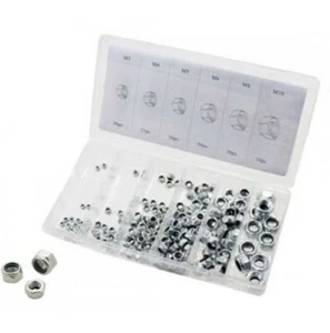 Set dadi autobloccanti dado autobloccante bulloni metrici esagonali 195pz - Foto 1 di 1