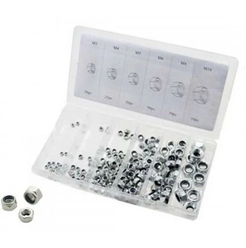 Set dadi autobloccanti dado autobloccante bulloni metrici esagonali 195pz - Immagine 1 di 1