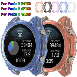 Für Garmin Fenix 8 51mm 47mm 43mm TPU Fall klar Schutzhülle Abdeckung Case Cover - Picture 1 of 51