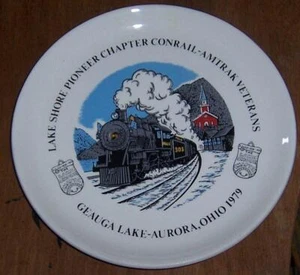 1979 Lake Shore Pioneer Chapter Conrail/Amtrak Veterans Aurora Ohio China Plate - Picture 1 of 2