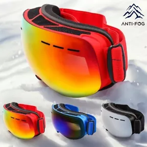 NEW Skiing Snowboard Sports GOGGLES Double Layer Anti-Fog Spherical Ski Glasses - Picture 1 of 25