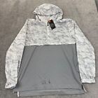 Under Armour Jacket Mens XL Gray White Camo 1/2 Zip Pullover Running Long Sleeve