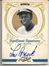 LOU BROCK 2012 PANINI PRIME CUTS SIGNIFICANT SIGNATURES AUTO SIGNED SP 6/25 RARE