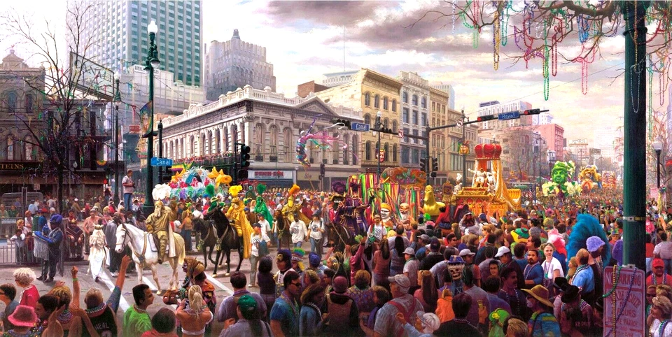 The Spirit of New Orleans Jewel of the South, Rex Mardi Gras firmado por RC Davis Foto 1 de 1