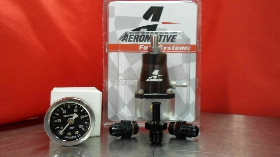 Aeromotive Regulator & GAUGE & FITTING Kit (2) 6-AN (1) BARBED FITTING 13129 - Image 1 of 1