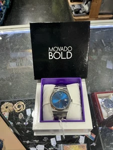 Orologio Movado BOLD Quest quadrante blu Sunray acciaio inox 40 mm 3601221 - Foto 1 di 6