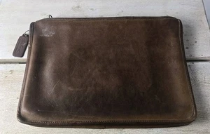 Vintage 70's Coach Zip Utility Pouch Wallet Cosmetic Chunky Case Clutch RARE - Bild 1 von 18