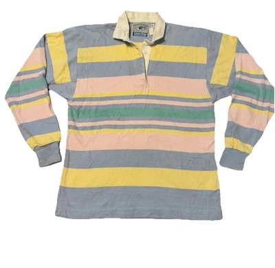 Auténtico rugby Land’s End vintage de los 90 para mujer hecho en EE. UU. pasteles medianos Foto 1 de 4