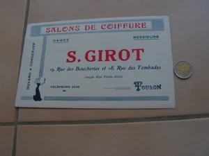 publicité papier ancien collection   S GIROT COIFFURE TOULON  (images buvards) - Picture 1 of 2