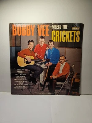 BOBBY VEE MEETS THE CRICKETS, ORIGINAL VINYL LP, LIBERTY RECORDS LRP 3228, VG - Image 1 of 4
