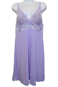 Camicia da notte SOMA Cool Nights L babydoll inserto in pizzo camicia viola supporto lavanda - Foto 1 di 8