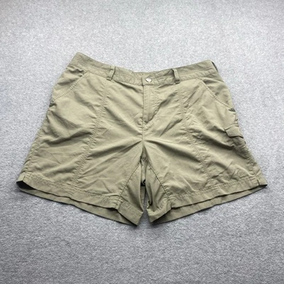 Columbia Shorts Womens Sz 12 Inseam 6" Nylon Hiking Green Cargo Pocket Logo - Image 1 of 4
