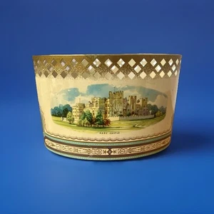MCM VTG BARET WARE 50s Decorative Footed TIN Basket Alnwick Raby English Castles - Picture 1 of 15