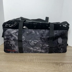 Ed Hardy 21”x10” Black Polyester Duffel Weekender Gym Bag - Picture 1 of 15