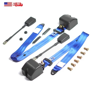 2x Correa de cinturón de seguridad retráctil azul original de 3 puntos OEM para Jeep Cherokee Foto 1 de 4