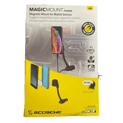 Scosche MAG12V2PD Magic Mount Power Magnetic Mobile Device / Phone Stand Car - Image 1 of 4