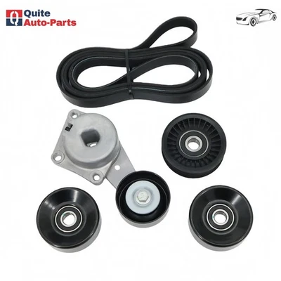 Serpentine Belt Drive Tensioner Pulley Kit Fits Ford F150 250 350 Explorer V8 Foto 1 de 4