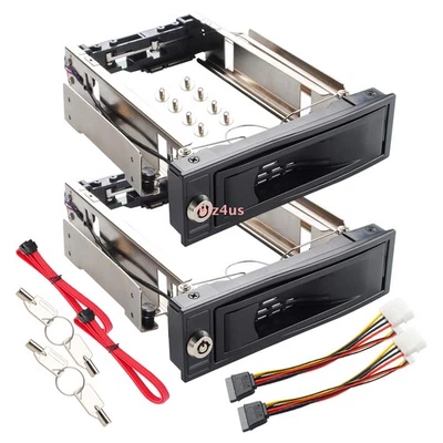 2 rack móvil de intercambio en caliente sin bandeja de 5,25" para disco duro SATA 3,5" HDD Caddy Dock Foto 1 de 4