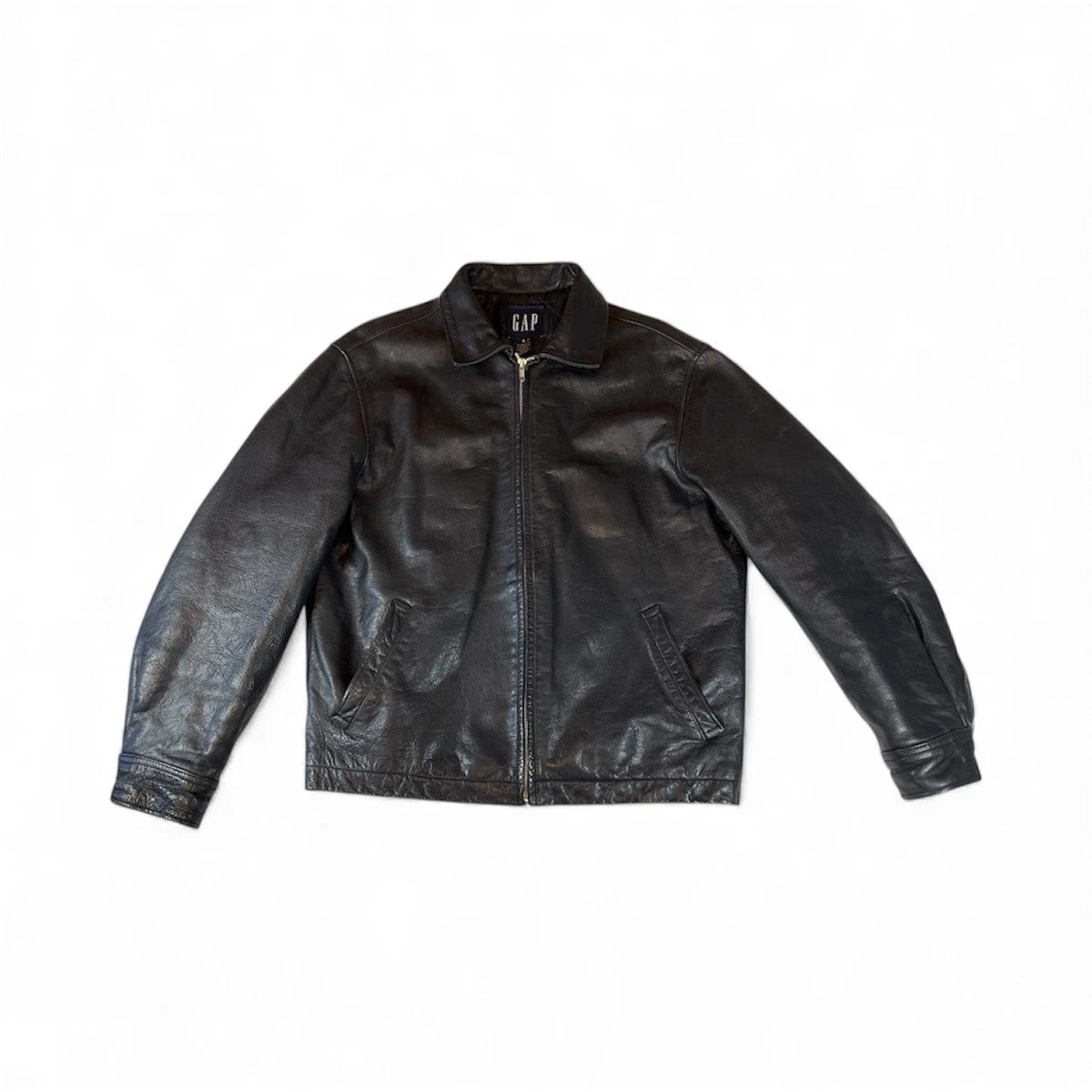 ジャケット・アウター 90s OLD GAP BLACK Leather Jacket il_fullxfull.6766238370_1e01.jpg
