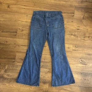 Pantaloni denim svasati vintage anni 70 The Guys Jeans Extreme BELL BOTTOMS - taglia 32 - Foto 1 di 11